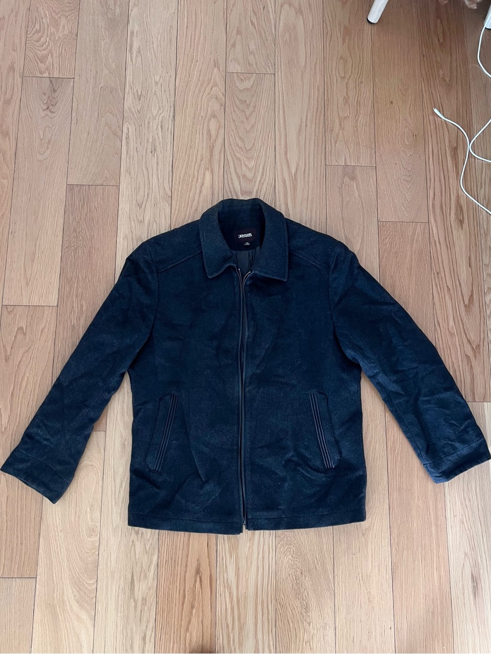 Kaiser Black/Dark Grey Zip-Up Men's Wool Jacket